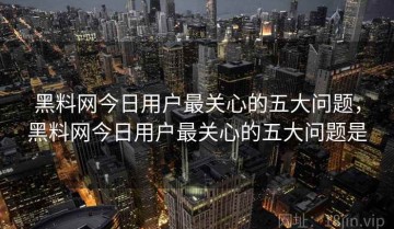 黑料网今日用户最关心的五大问题，黑料网今日用户最关心的五大问题是