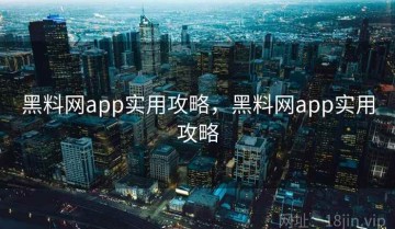 黑料网app实用攻略，黑料网app实用攻略