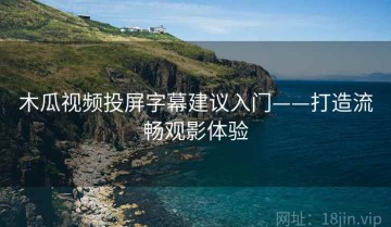 木瓜视频投屏字幕建议入门——打造流畅观影体验